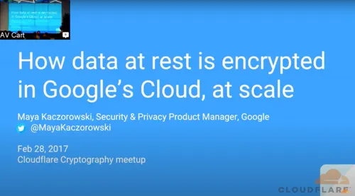 Preview of talk: How data at rest is encrypted in Google’s Cloud, at scale